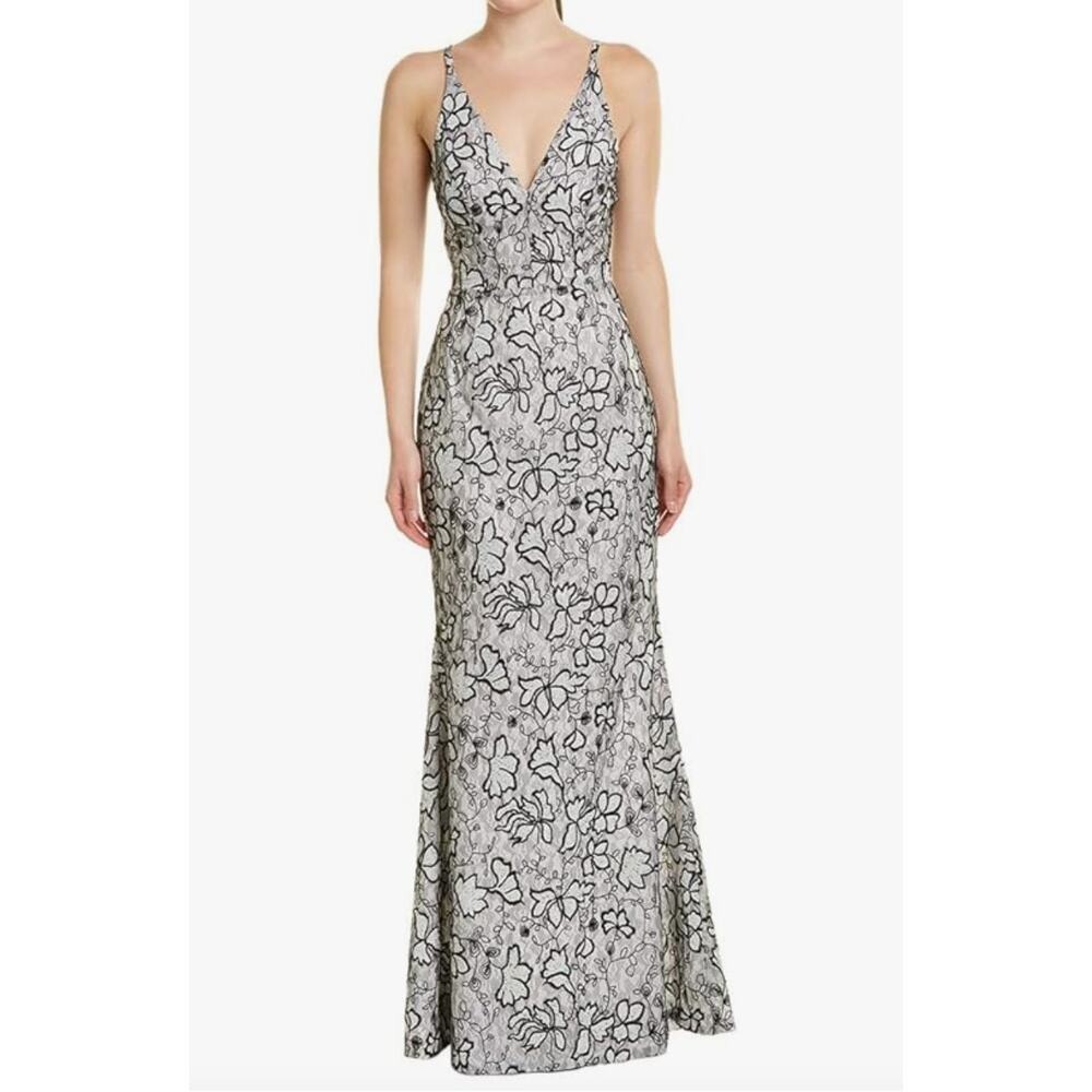 Dress the Population Karen Formal Dress Womens XXL Floral Sequin Maxi Wedding